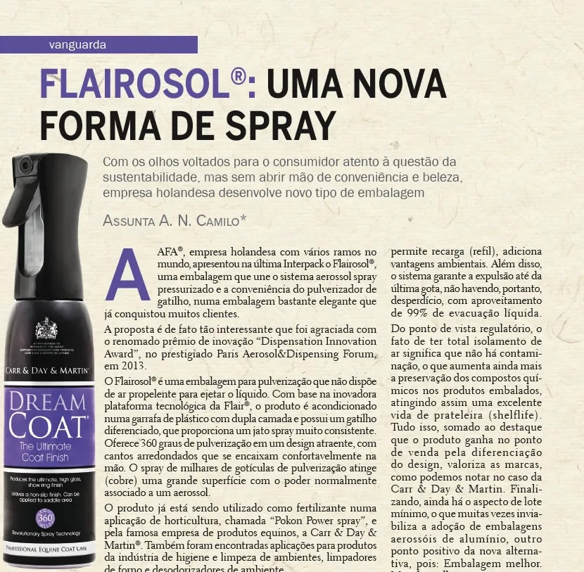 Capa: FLAIROSOL®: UMA NOVA FORMA DE SPRAY