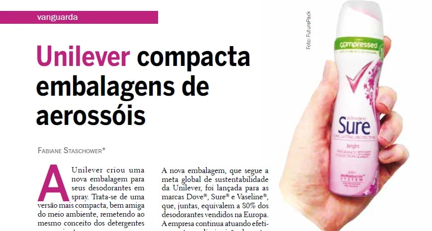 Capa: Unilever compacta embalagens de aerossóis